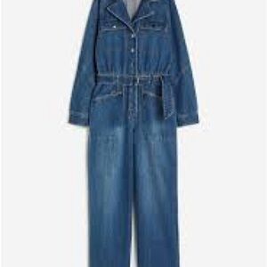 H&M Denim Blue Straight Leg Jumpsuit